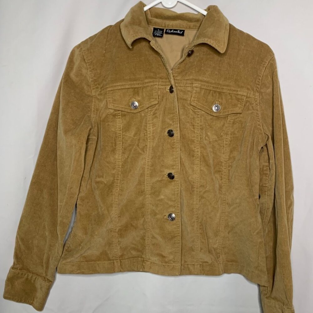 Women's Rafaella Size 6 - Brown Corduroy Lightweight Botton Up Jacket